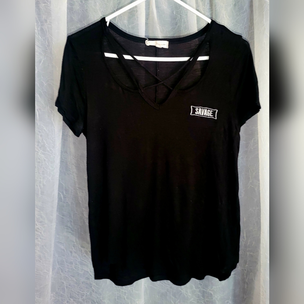 "Savage" embroidered tee